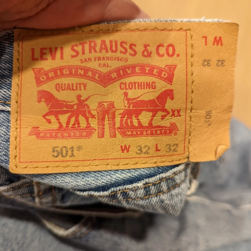 Classic Perfectly Broken In Blue 501 Denim Jeans